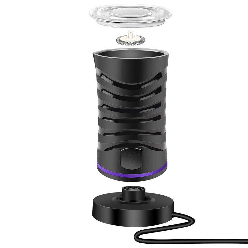 4 in 1 Automatic Milk Frother Electric, 600ml Capacity Hot & Cold Milk Foamer, Silent Operation for Coffee Cappuccino Chocolatte