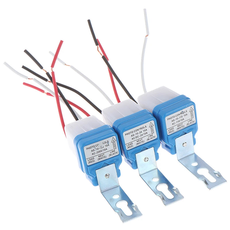 Automatic Auto On Off Photocell Street Light Switch 24V 110V 220V 50-60Hz 10A Waterproof Photo Control Sensor Switch