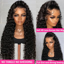 Wig Human Hair 13x4 HD Lace Frontal Wigs Deep Wave Brazilian Water Wave Remy Curly Hair 200% 4x4 Transparent Lace Closure Wig