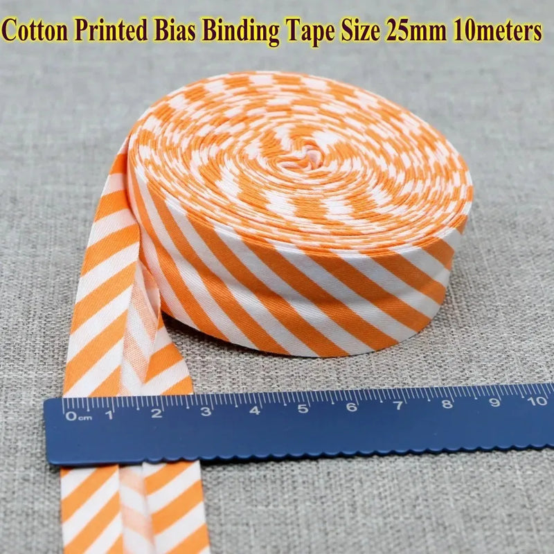 25mm (1“) width Bias Tape 100% Cotton Extra Soft for Baby Cloth Skin-friendly Fablic Bias Binding Tape Ironed Folded 12 yards