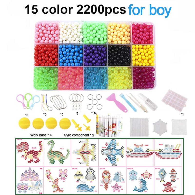 DIY Water Magic Beads For Children Animal Model Hand Making Puzzle Kids Educational Toys Boys girls Spell Beans Montessori bead