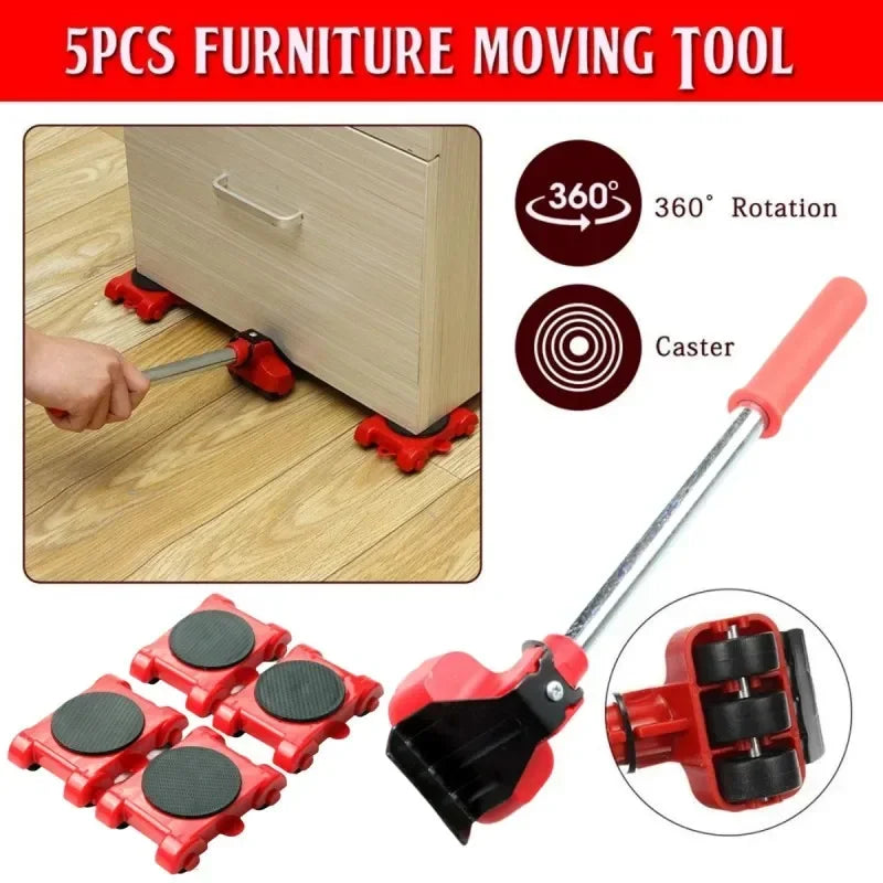 5/14pcs Heavy Duty Furniture Lifter, Furniture Movers Sliders Appliance Roller With 4 Sliders For Heavy Furniture Moving Pad Adj