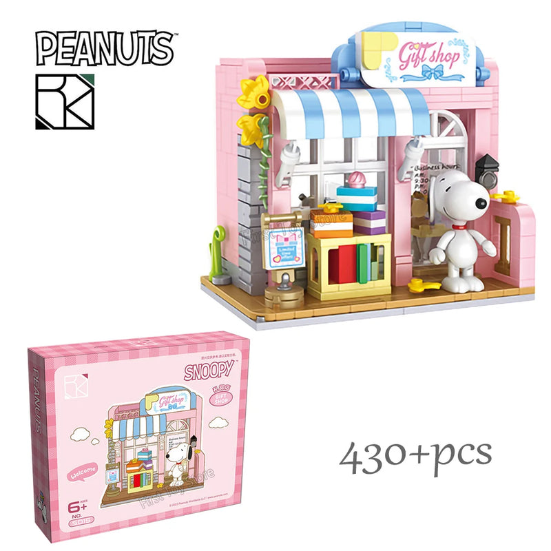 Genuine Anime Snoopy Action Figures Kawaii Cartoon Building Blocks Toy Bricks Assemble Educational Toys For Children Gifts