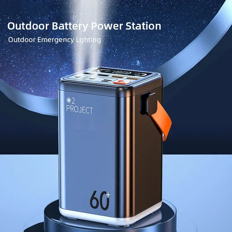 60000mAh Portable Emergency Power Supply Station 65W Fast Charging Outdoor Spare Battery Powerbank For IPhone Xiaomi IPad Laptop