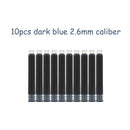 10pcs/pack 2.6mm Caliber Ink Cartridges for Fountain Pens Black/Dark Blue/Red/Erasable Blue Disposable Cartridges Ink Supplies
