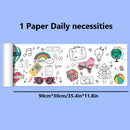 90cm Animal Canvas Children's Drawing Roll DIY Coloring Paper Roll Color Filling Graffiti Paper-cut Painting Educational School