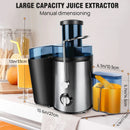 Juicer Machines, 400W Centrifugal Juicer Machines, 3-inch Wide Mouth Juicer Extractor Quick Juicing, 2 Speeds, 500ML Juice Cup