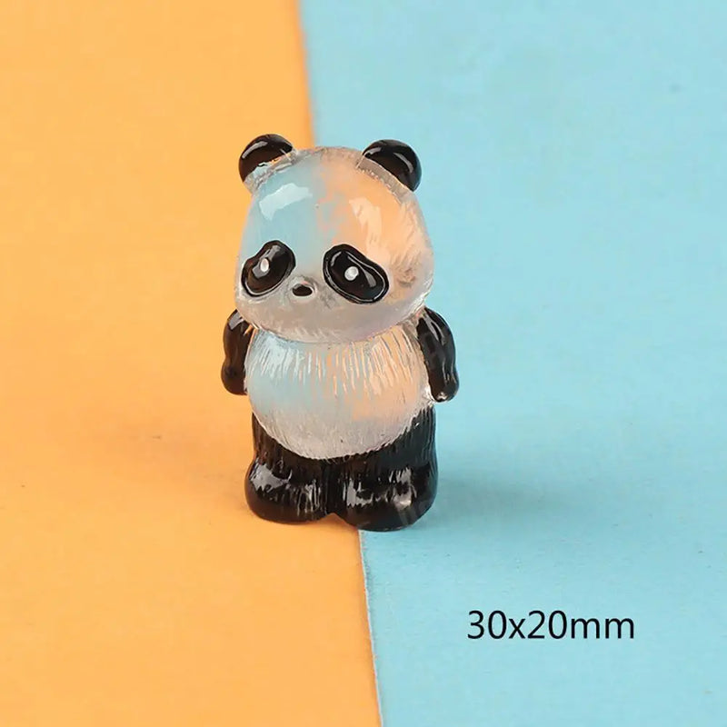 1Pcs/Set Glowing Panda Mini Figurines Miniature Panda Micro Landscape Ornament Glowing In Dark Car Interior Accessories Decor