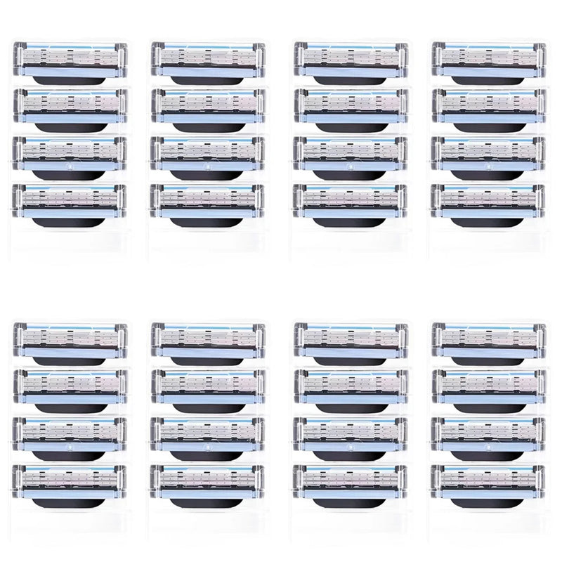 8-48pcs Stainless Steel Shaver Cutting Head 3 Layer Safety Razor for Gillette Mach 3 Replacement Refills Manual Razor Blades Gif