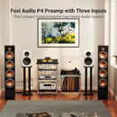 Fosi Audio P4 HiFi Preamplifier: 3 RCA Inputs, EQ/Bypass, Swappable Op-Amps, Treble & Bass Tone Control For Audiophile Systems
