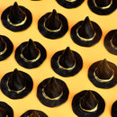 10Pcs Mini Witch Hat And Witch Cauldron Pots Cute Resin Accessories Black Wizard Hat For Halloween Party Home Decor DIY Crafts