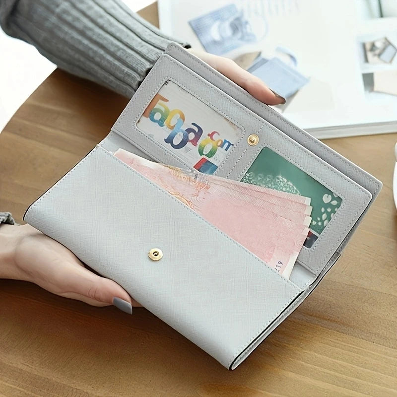 Brand PU Leather Women's Wallet High Quality 3 Fold Long Purse Clutch Coin Purse Phone Pocket Card Holder Large Capacity