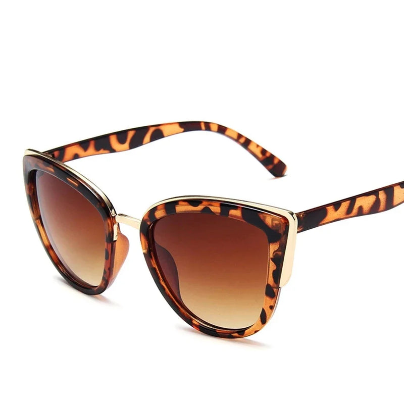 Vintage Cat Eye Sunglasses Women Fashion Brand Designer Sunglasses Female Sexy Leopard Cateyes Black Gradient Oculos De Sol