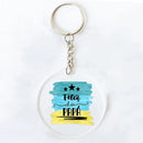 Funny Spanish Printed Key Keychain Transparent Circle Key Chain Acrylic Keyring Festive Birthday Father's Day Best Gift for Dad