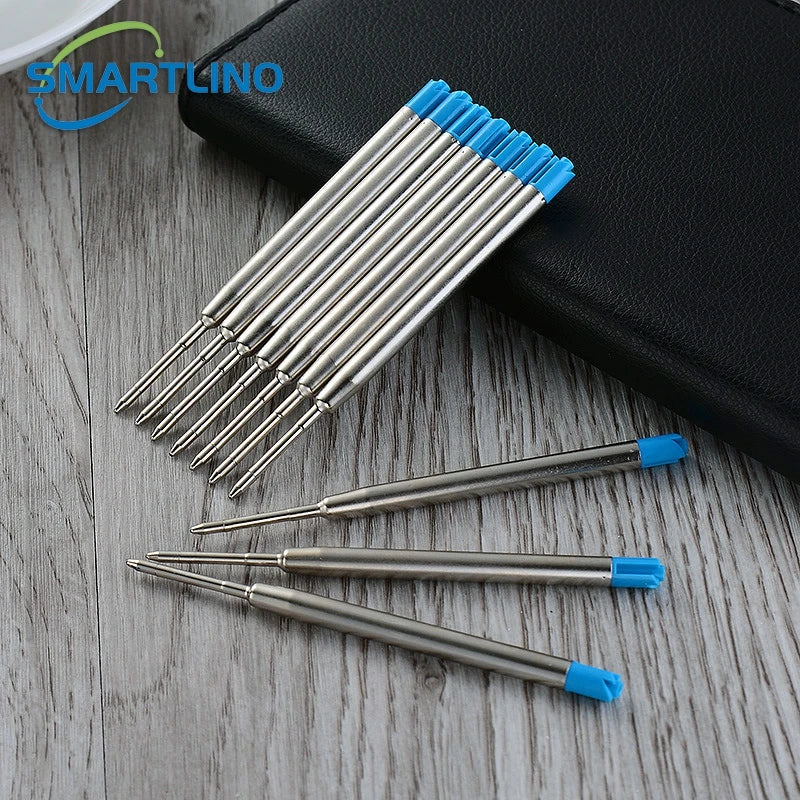 5Pcs Metal Tactical Pen Refills Replacement Gel Ink Refills for Retractable Ballpoint Pen Parker School Office Stationery