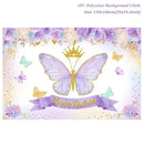 Pink Butterfly Birthday Party Backdrops Wedding Decorations Photo Booth Background Baby Shower Girl Hanging Flag Backdrop Props