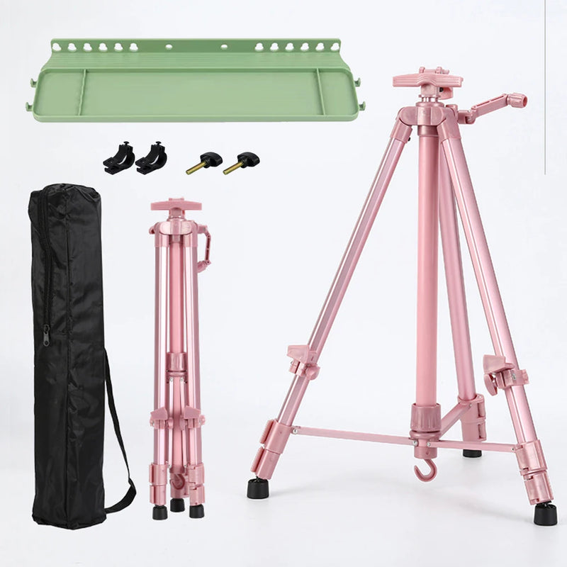 Foldable Travel Aluminum Alloy 50-150CM Adjustable Metal Portable Sketch Easel Stand For Indooor Outdoor Artist Painting Supply