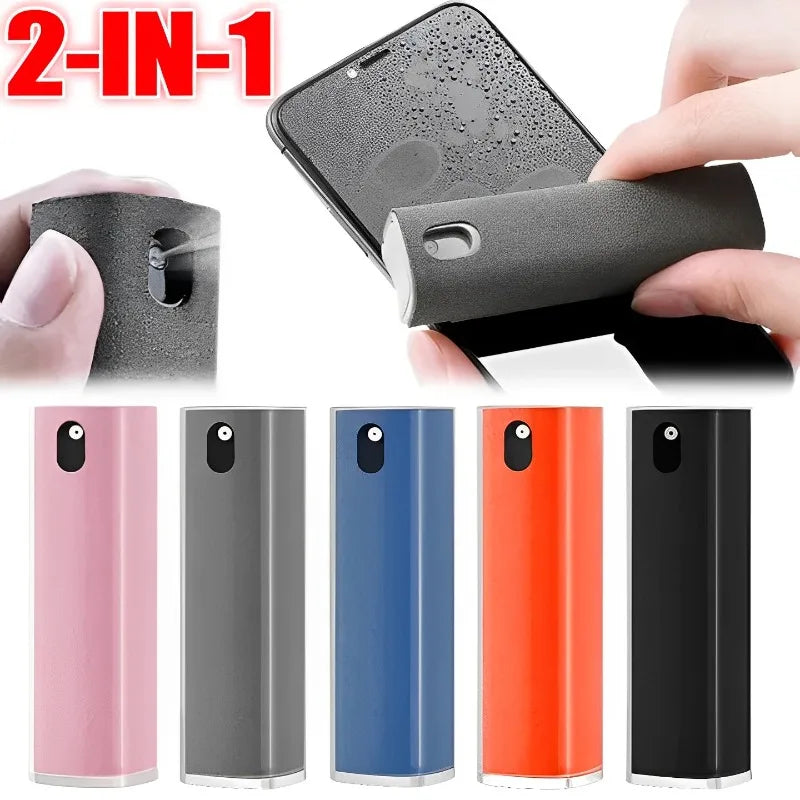 2in1 Screen Cleaner Spray Bottle with Microfiber Cell Phone Laptop Tablet Screen Cleaning Wipe Press Spray Bottle Without Liquid