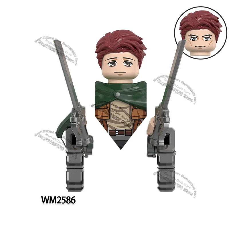 WM6165 WM6166 WM6148 Blocks Anime Bricks Dolls Action Toy Fig Building Blocks Erem Jaeger Armin Levi Mikasa Model Doll