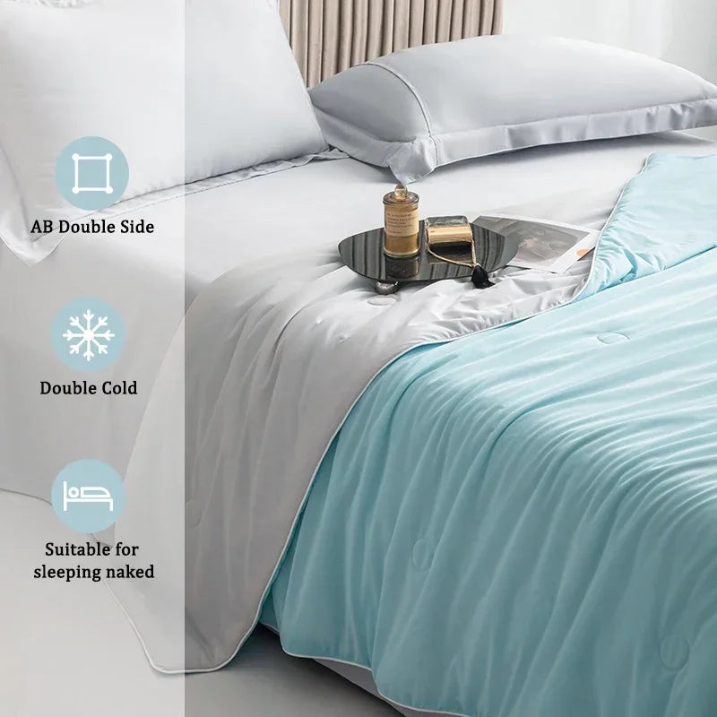 High Quality Cooling Blankets Smooth Air Condition Comforter Lightweight Summer Quilt with Double Side Cold  Cooling Fabric