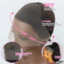 CEXXY 250% Kinky Edge Hairline 360 Full Lace Frontal Wigs Kinky Straight Human Hair with Baby Hair Pre Plucked HD Yaki Straight