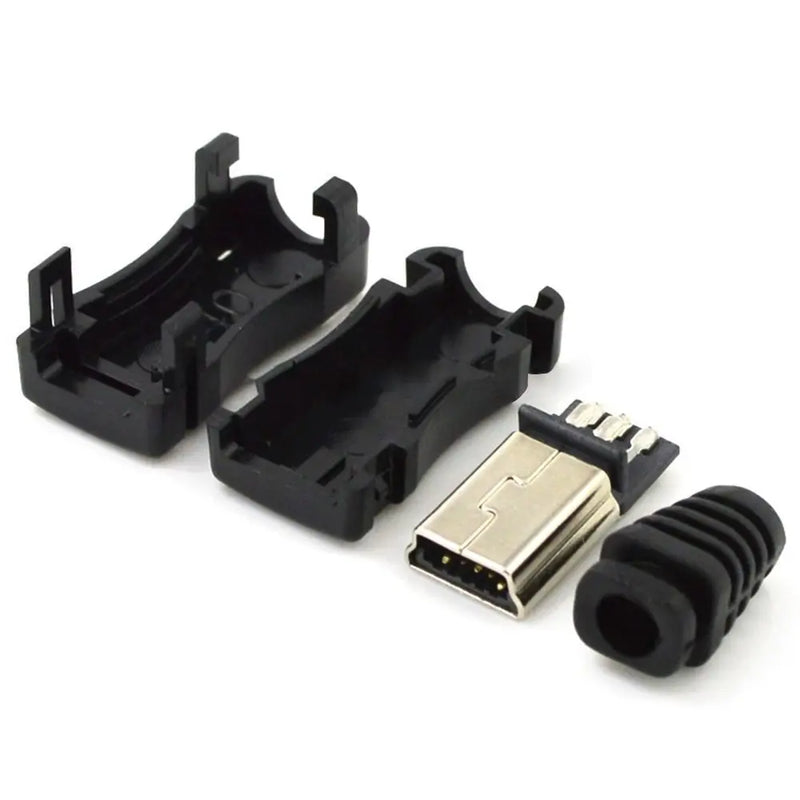 Mini USB Male Connector Male Plug Socket Connector Data Cable Connector with Plastic Cover Durable Electrical Equipment Parts