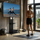 Heavy Duty Mobile TV Floor Stand Trolley with Wheels and Storage Shelf Support Rotate Vertically