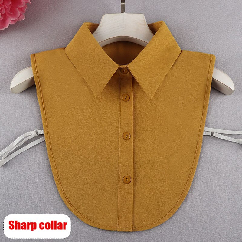 Women Chiffon Fake Collarr Vintage Detachable Shirt Collar Blouse Sweater  Collar Lapel Top Women Clothes Accessories