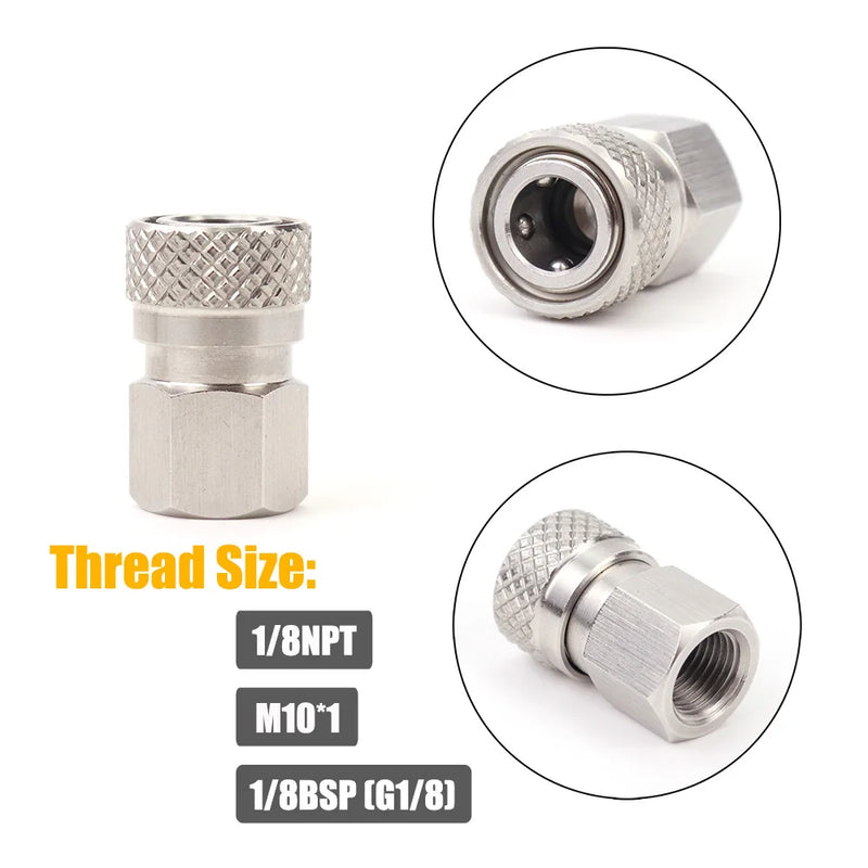 High Pressure 8MM Foster Quick Disconnect Male Female Adaptor Fill Nipple Blind Plug  Thread 1/8NPT&1/8BSP&M10*1