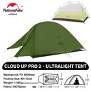 Naturehike Cloud Up 2 People Tent Ultralight 20D Camping Tent Waterproof Outdoor Hiking Travel Backpacking Cycling Fishing Tents