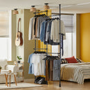 SoBuy KLS03 dresses stand coat rack stand with 4 dresses rods Telescopic Wardrobe System Adjustable Shelving System