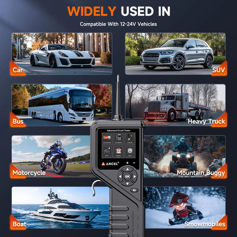 ANCEL PB600 Car Battery Tester Rleay Test Power Probe Circuit Tester Kit Electrical Integrated Auto Battery System Diagnostic