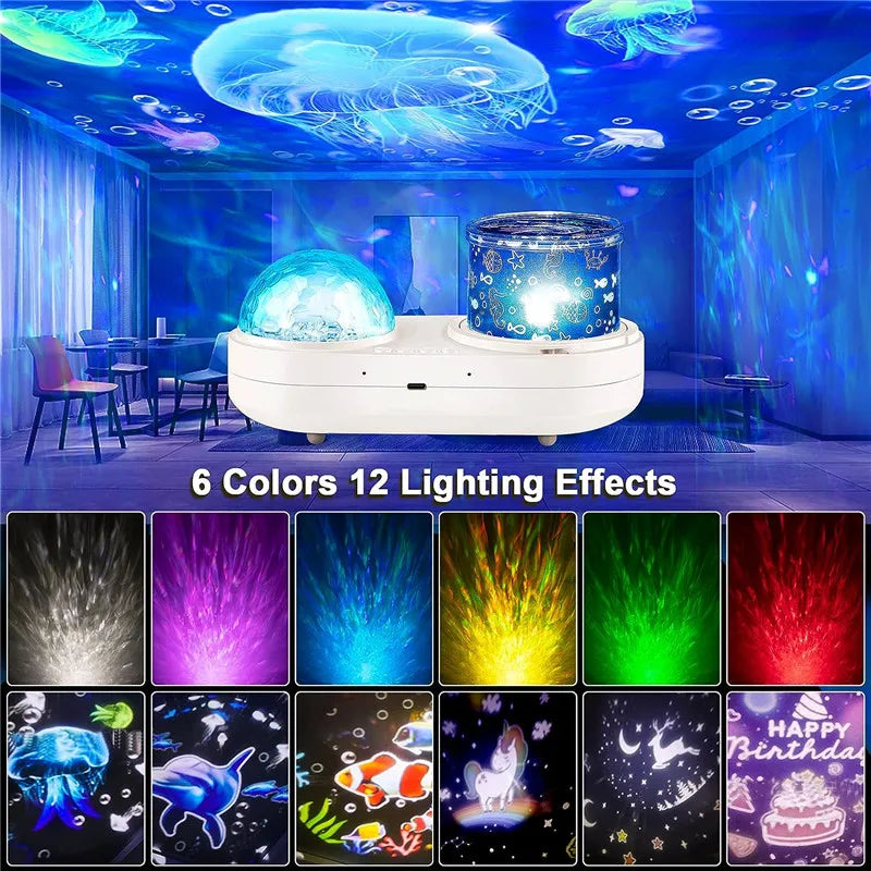 Ocean Starry Projector Small Night Light Constellation Galactic Nebula Projection Lamp 360 Degree Rotation for Children's Gift