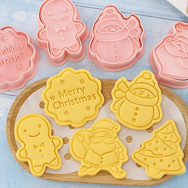 Multiple Sets DIY Cake Decorating Tools Christmas Cookie Cutters Cartoon Biscuit Mould DIY Fondant Mold Baking Tools for Kitchen