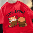 Sisters Tops Raccoon Looking in The Mirror T Shirt Casual Breathable Street Hip Hop Tops Cool Oversized Women T-Shirt