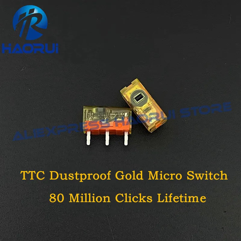 2Pcs~10Pcs TTC Dustproof Gold Switch 80 Million Clicks Lifetime button mouse microswitch 3-pin gold alloy contact micro switches