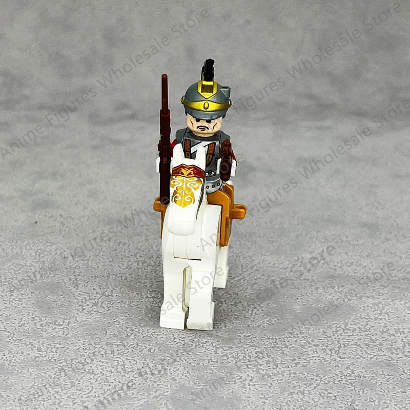 Medieval Napoleonic War French Dragoon British Soldiers Pirates Figures Army Scottish Fuisiler Building Blocks Weapons Brick Toy