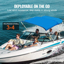 VEVOR 3 Bow Bimini Top Boat Cover900D Polyester Canopy with 1" Aluminum Alloy Frame Waterproof and Sun Shade, Includes Storage