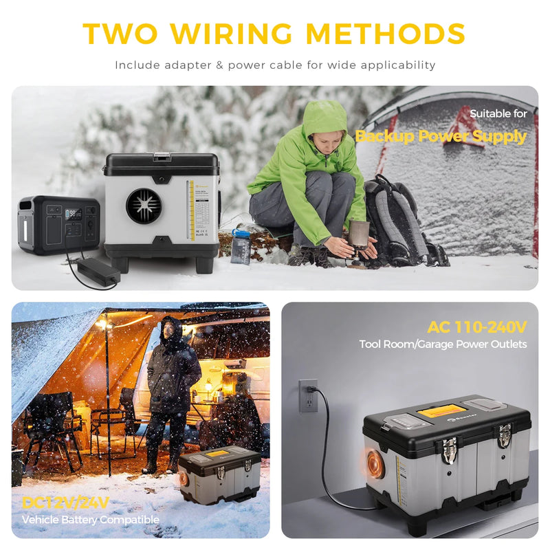 8KW 12V&24V&110-240V toolbox diesel Parking air heater with Turbo Heat Mode&Ultra-Low Noise Night&Bluetooth For Car RV Campervan