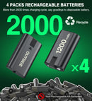 BEBONCOOL 4 x 1200mAh Rechargable Batteries For XBOX One S/X/Elite Controller Battery Charger For XBOX Series X/S Gamepad