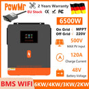 PowMr 6.2KW 4.2KW 3KW 2KW Hybrid Solar Inverter with WIFI MPPT 120A 50HZ Charge 12V/24V/48V LiFePo4 Battery 230V PV Output 500V