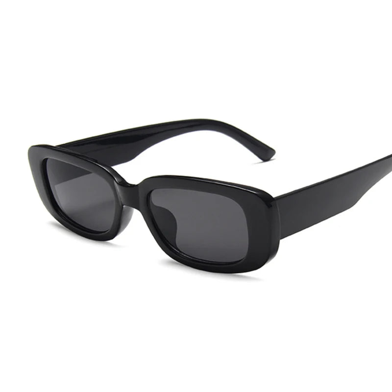Fashion Black Square Sunglasses Woman Luxury Brand Small Rectangle Sun Glasses Female Gradient Clear Mirror Oculos De Sol