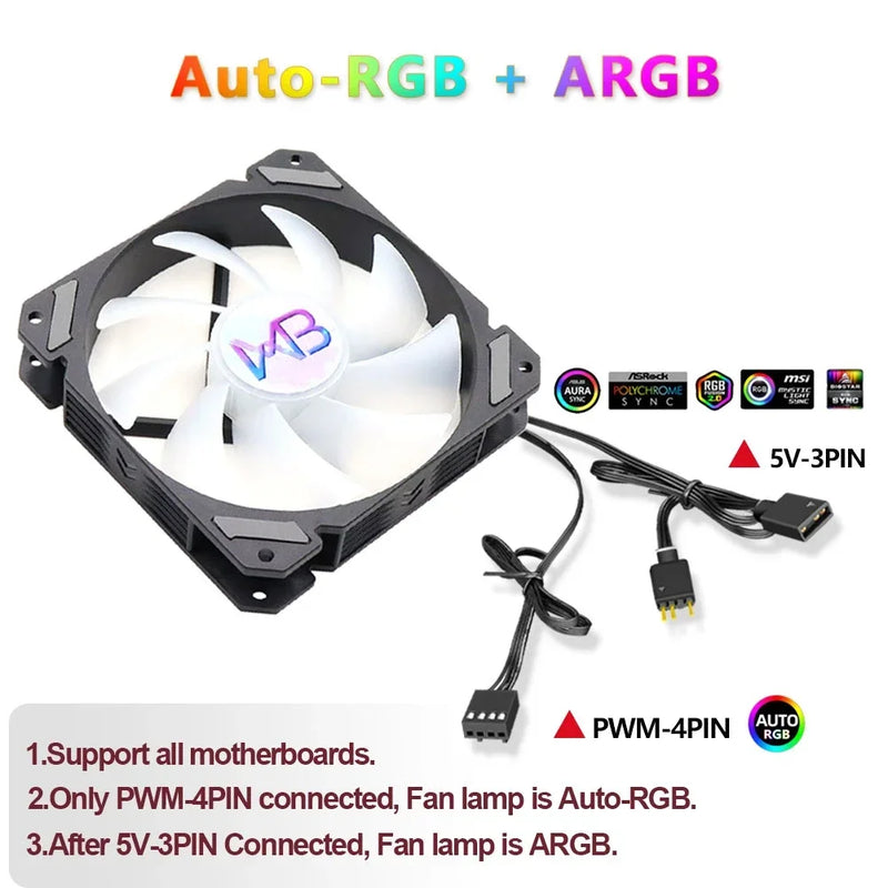 Wovibo 4 Tubo De Calor Cpu  Cooler Fan Ventilador Pwm 4Pin Argb Rgb Intel 115x1200 1700 2011 X79 X99 Amd Am4 Am5 Radiador
