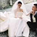 Long Tulle Bridal Dress Gloves Simple Five Finger One Pair Bride Glove See Through Wedding Gloves