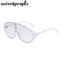 Oversized Shield Sunglasses Women Men 2025 Luxury Brand Designer Fashion One-Piece Sun Glasses For Female Punk Big Frame Shades