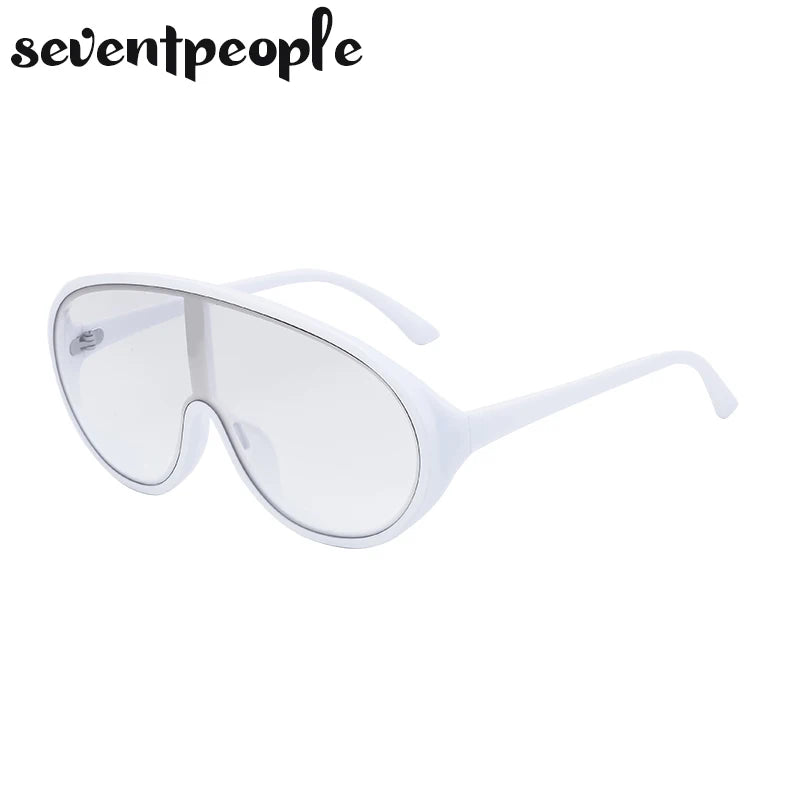 Oversized Shield Sunglasses Women Men 2025 Luxury Brand Designer Fashion One-Piece Sun Glasses For Female Punk Big Frame Shades