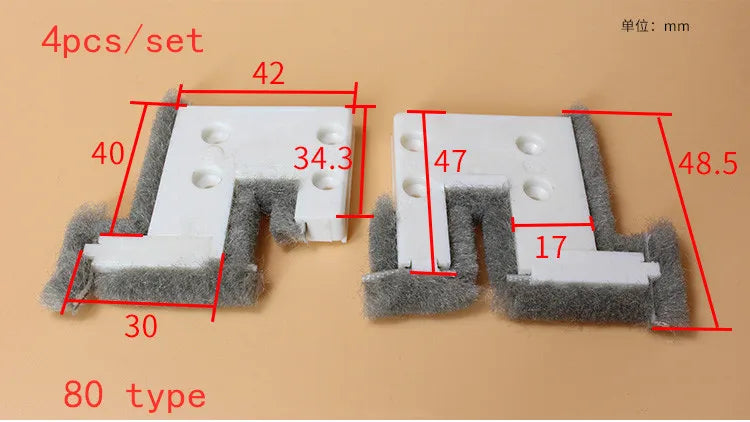 4pcs Sliding Window Buffer Block Up and Down Track Sealing Wind-proof Brush Strip Door Sound Insulation Pad Window Accessories