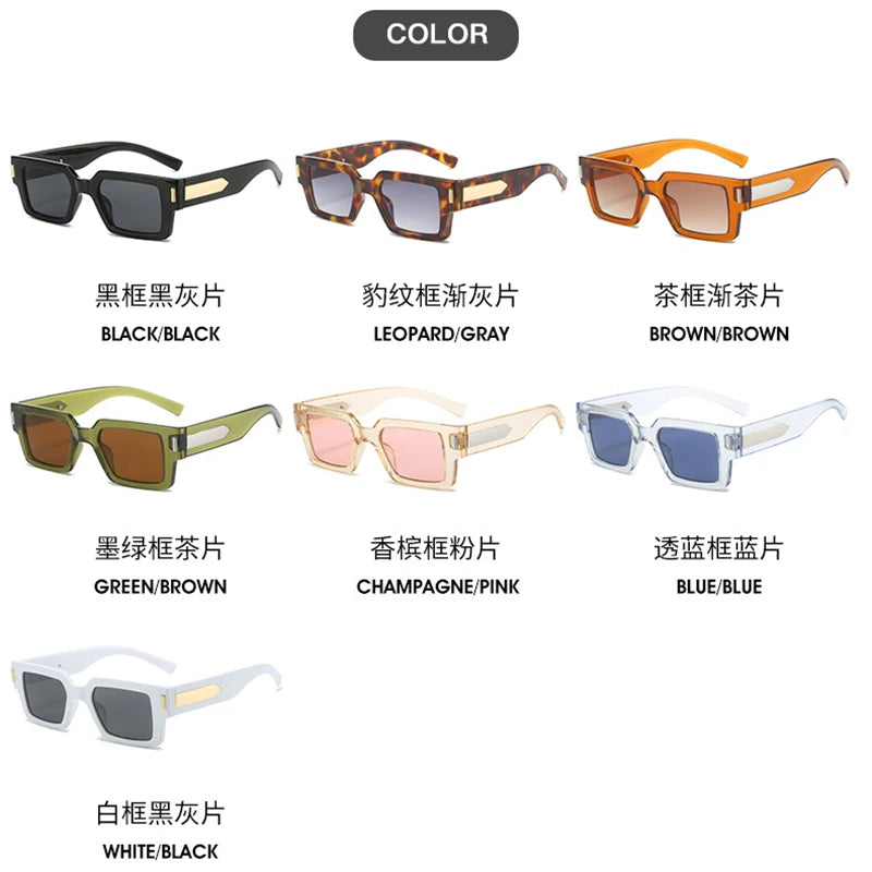 Classic Small Square Sunglasses Women Vintage Trendy Sun Glasses Men Fashion Summer Accessories Luxury Brand Design Retro Shades