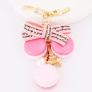 EASYA France Paris Cute Macaroon Effiel Tower Macarons Keychain Colorful Keyring Bag Pendant Car Charm Key Holder