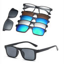 6 In 1 Changed Lens 5 Lenes Magnet Sunglasses Mirrored Sunglasses Glasses Men Polarized Custom Prescription